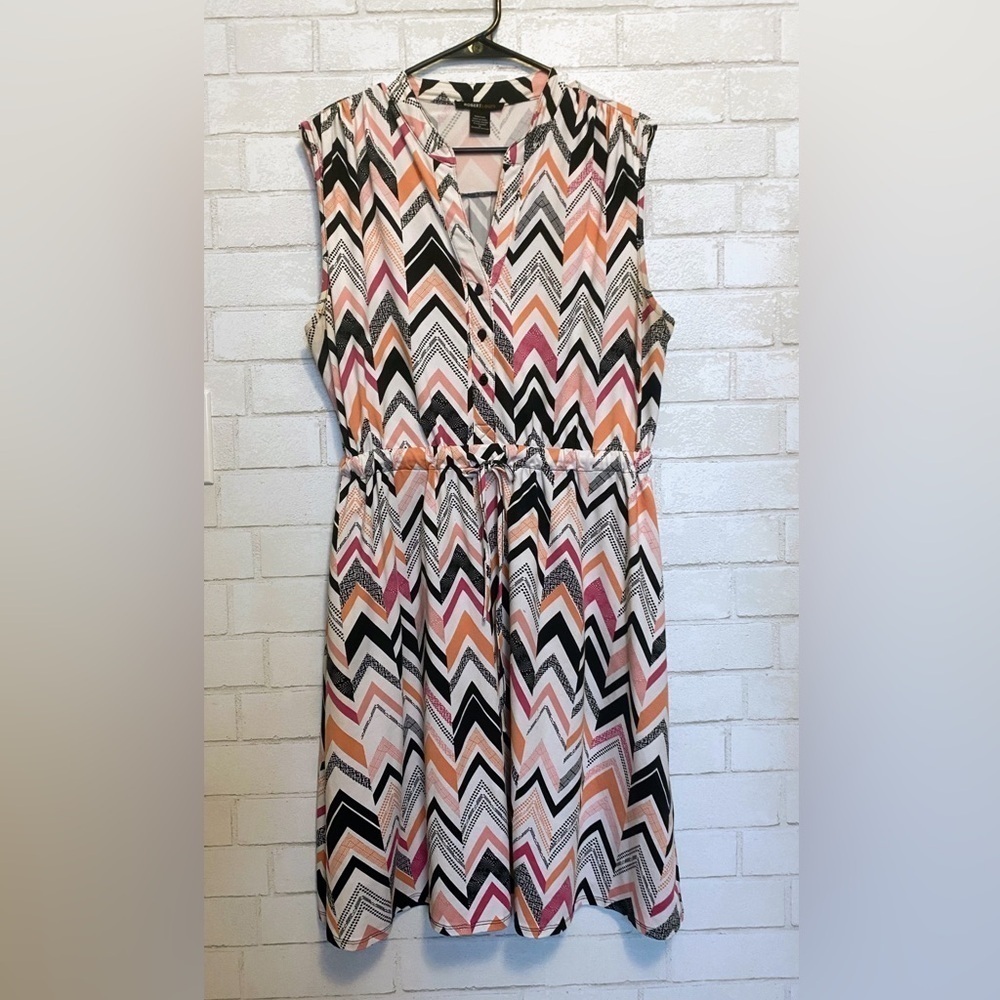 Robert Louis Dress Women's M Sleeveless Stretch Front Tie Pullover